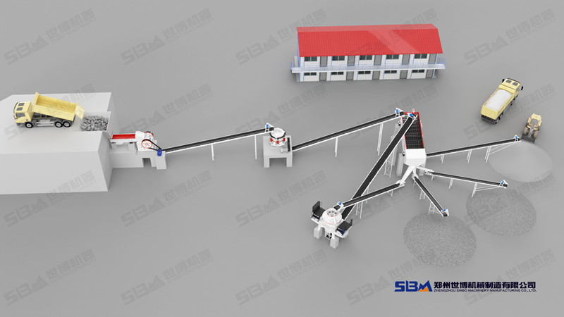 干式機制砂生產(chǎn)工藝流程圖