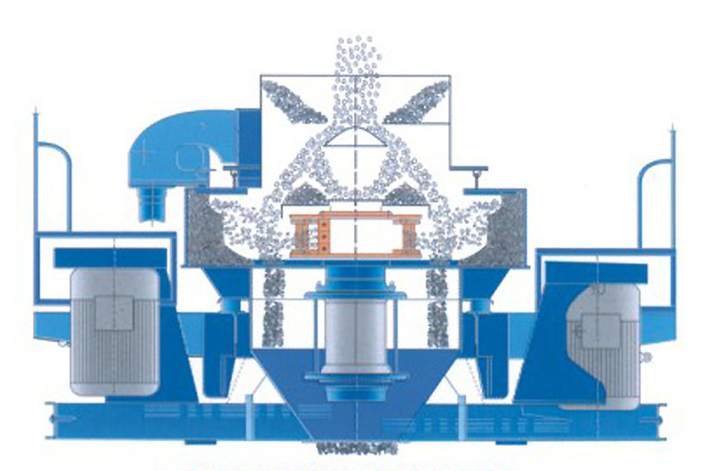 石頭鵝卵石制砂機(jī)結(jié)構(gòu)原理圖