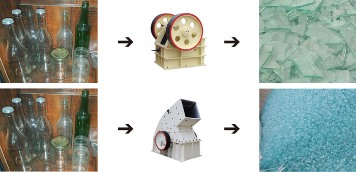 小型玻璃破碎機(jī)破碎效果圖